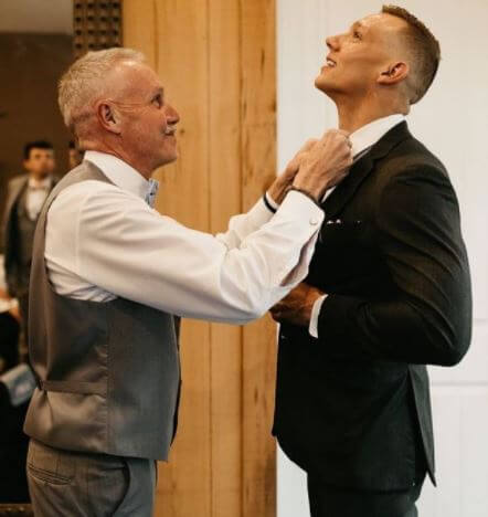 Michael Dressel with his son Caeleb Dressel.